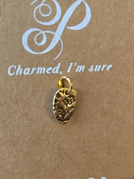 Plunder Gold Floral Heart Charm - Picture 2 of 3